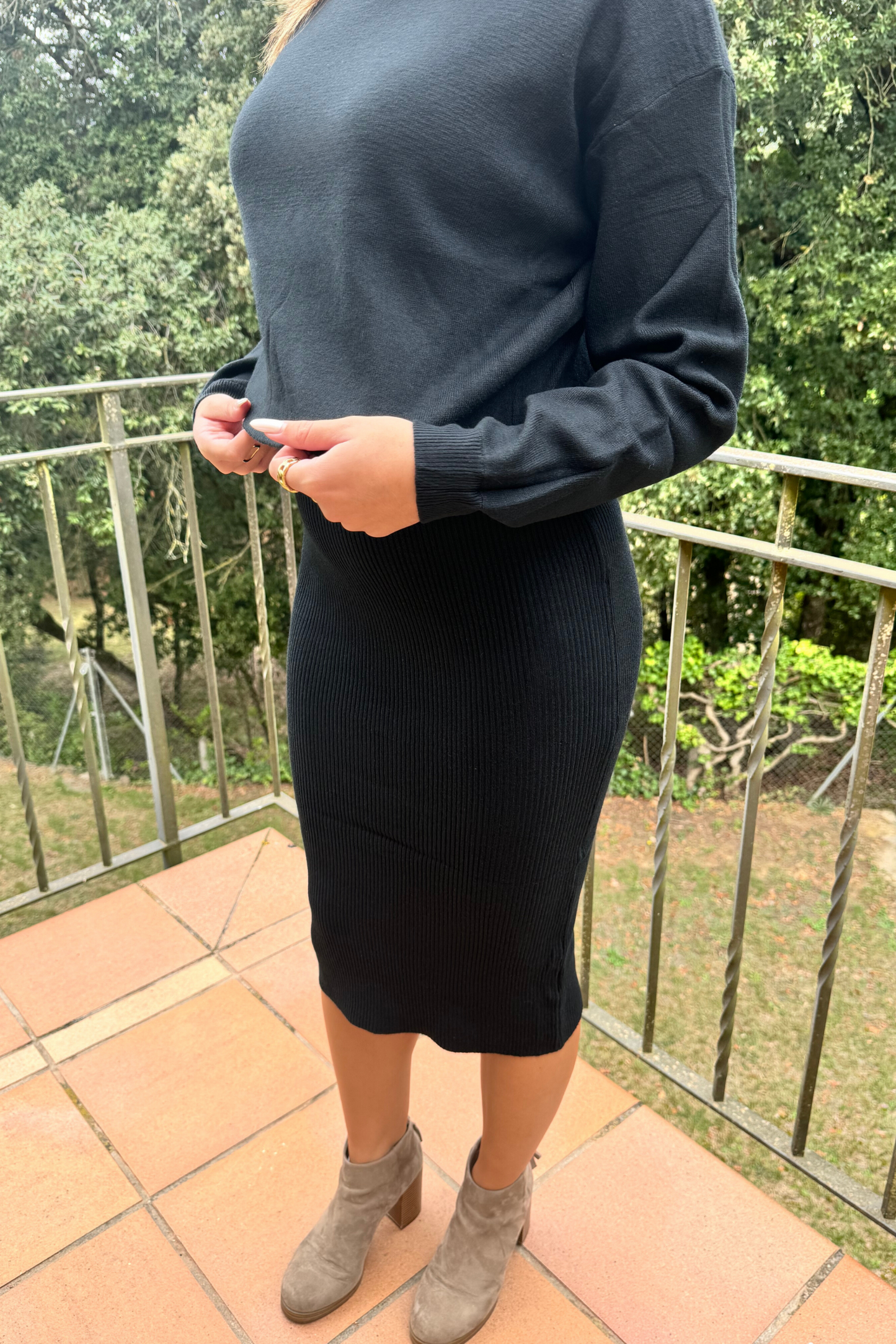 Conjunto vestido con jersey